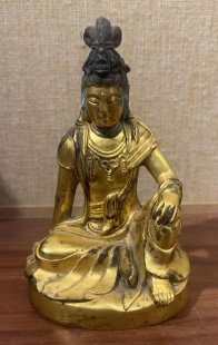 明铜鎏金佛造像